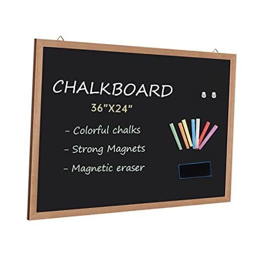 Magnetic Chalkboard for Wall 36x24 Inch, Large Blackboard with 36"W x 24"H