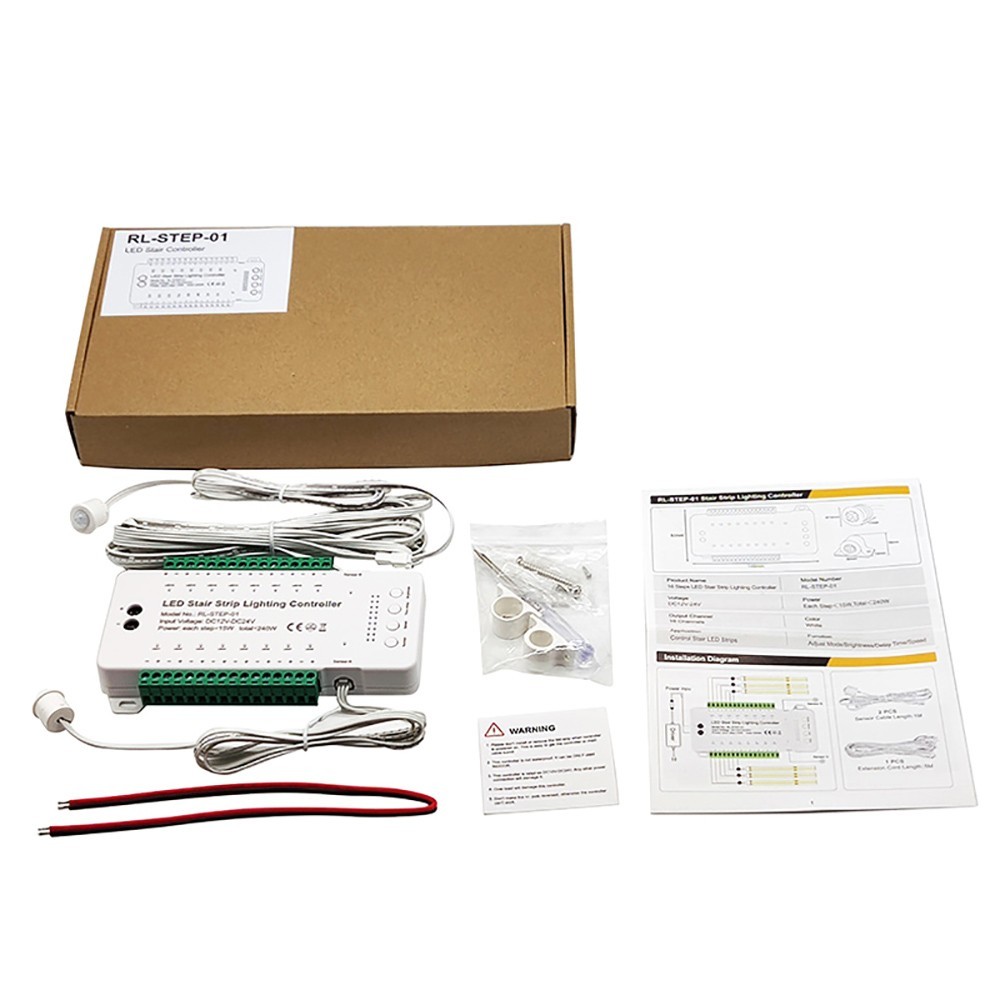 Smart Step Light Sensor Controller 16 Channel DC12V-24V For Stair Led Lighting