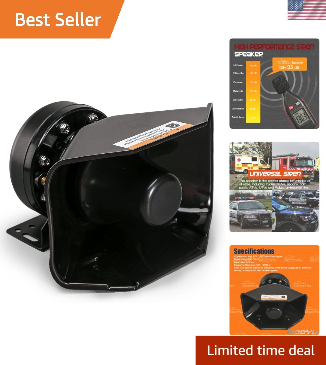 200W High-Performance Waterproof Siren Horn for Emergency Vehicles