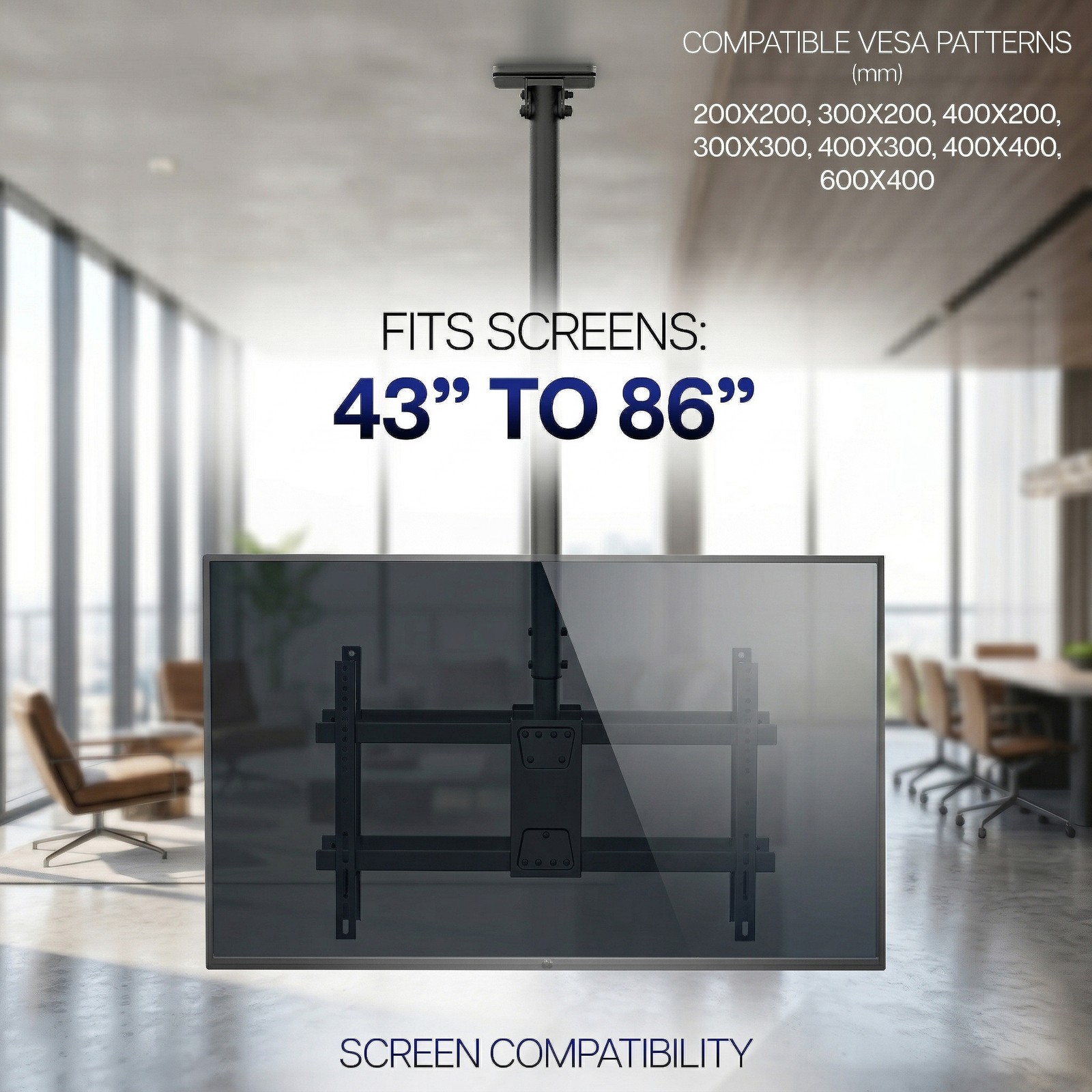 VIVO Back-to-Back Dual TV Ceiling Mount for 43 to 86 inch Screens, 5.5ft Pole