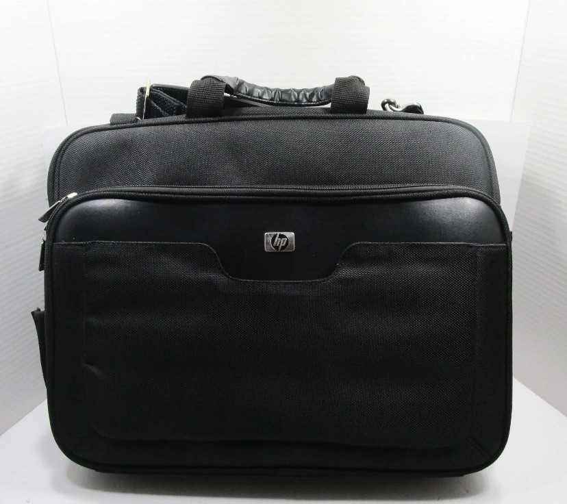HP Black Nylon Briefcase for 17 " Laptop, Padded, Partitions, Shoulder Strap