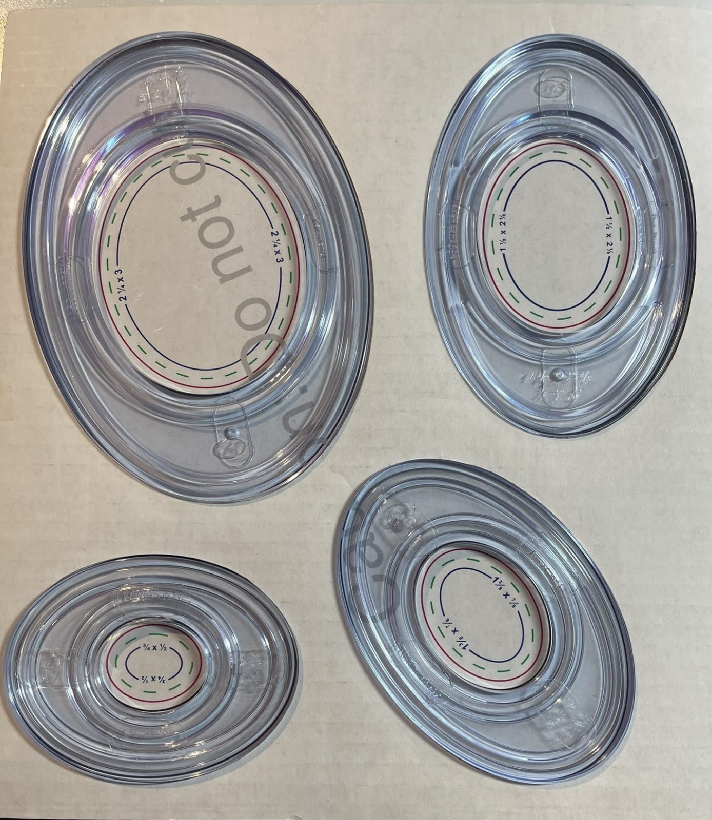 Creative Memories Custom Cutting System 4 Oval Cutting Pattern & Sizing Template