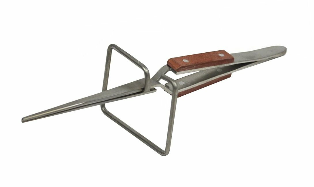CROSS-LOCK FIBER GRIP TWEEZER SELF-CLOSING W/ STAND JEWELRY SOLDERING METALS