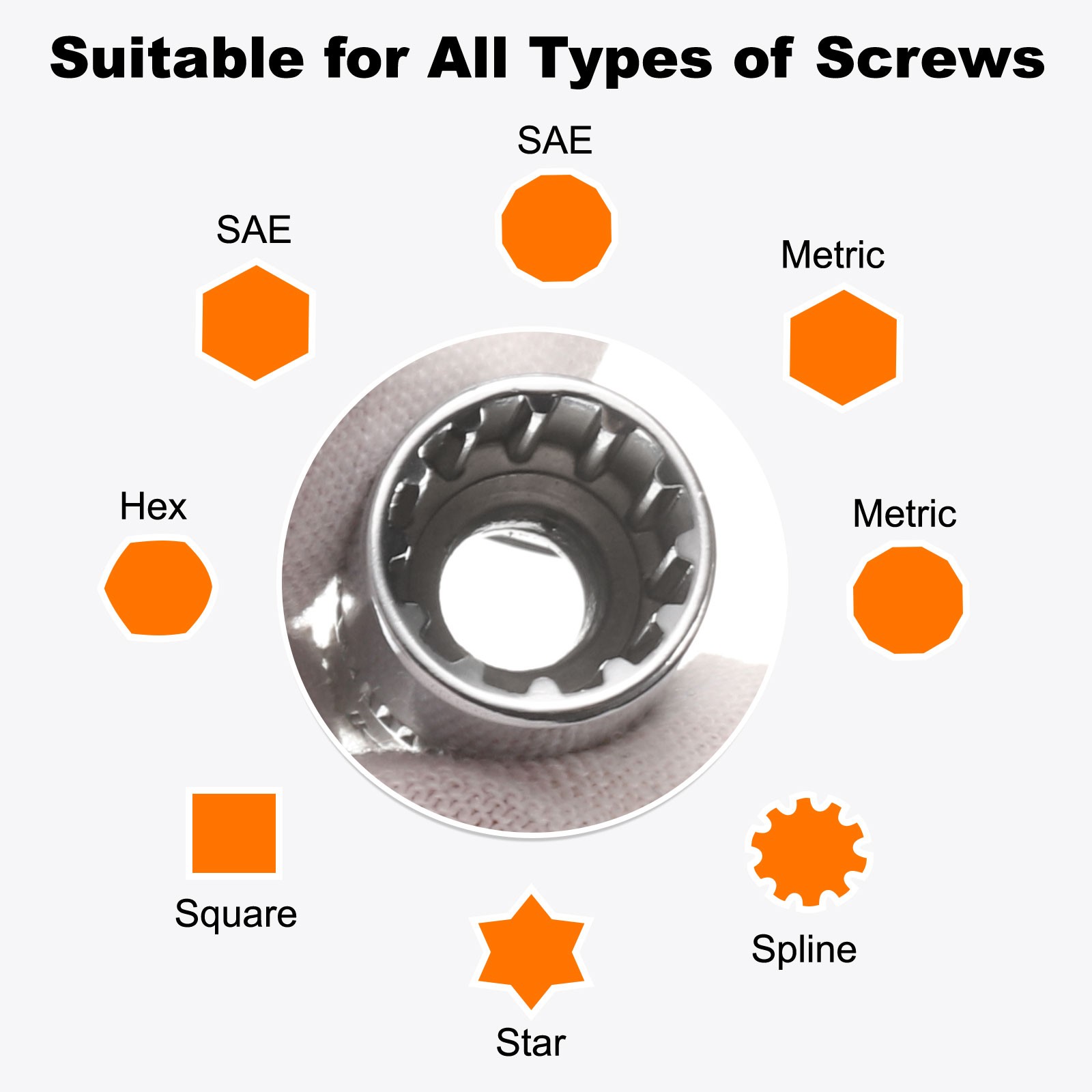 12 Points Socket 1/4" Drive 8mm Metric Shallow Impact Socket