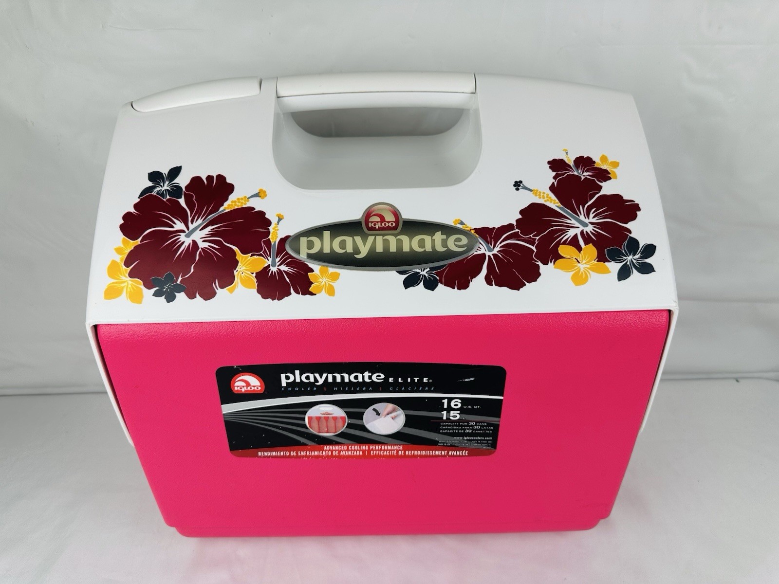 Igloo Playmate Elite Cooler Pink Hibiscus Limited Edition 2013 New Unused Beach
