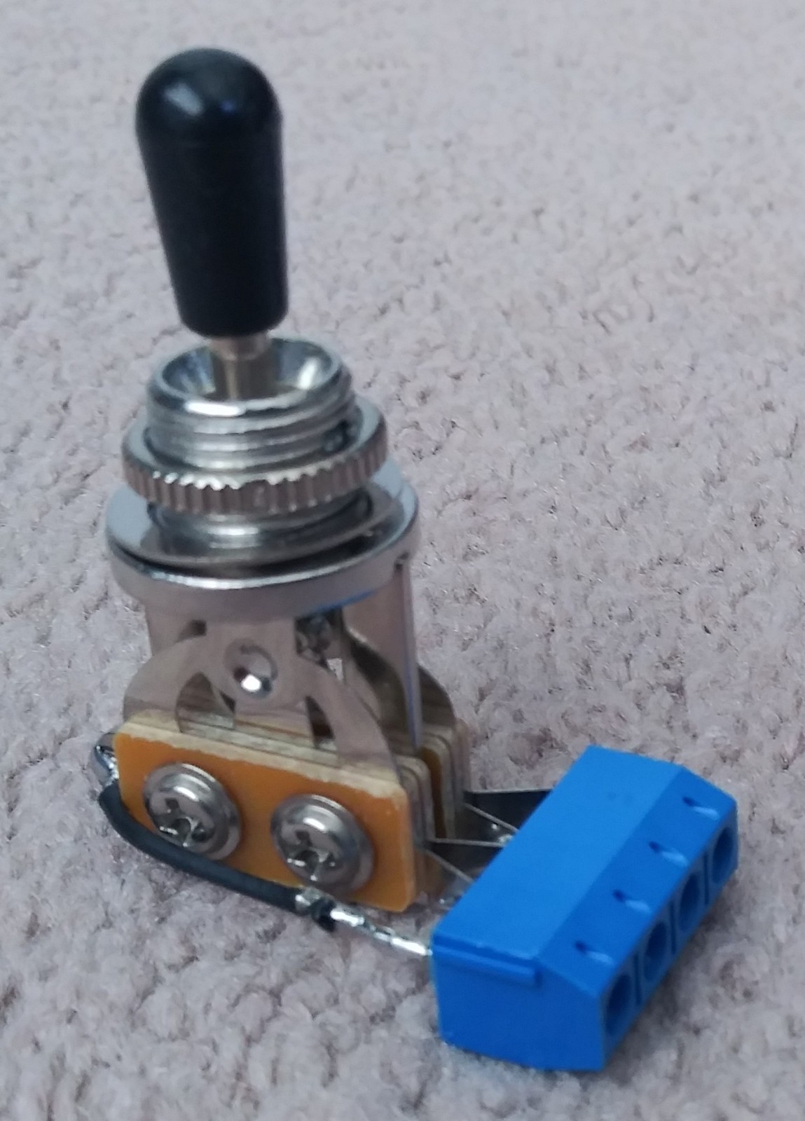 SOLDERLESS Guitar Wiring EZ-INSTALL 3-Way CHROME Toggle SWITCH ScrewDown DIY NEW