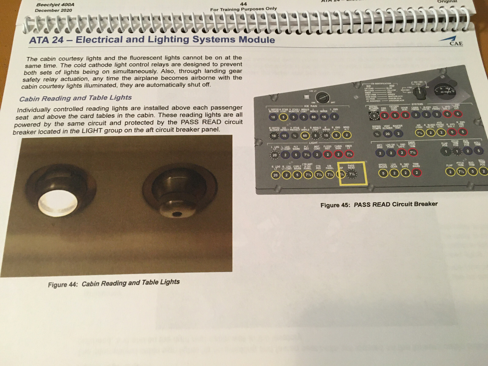 BeechJet 400A Electrical & Lighting Systems Booklet Manual