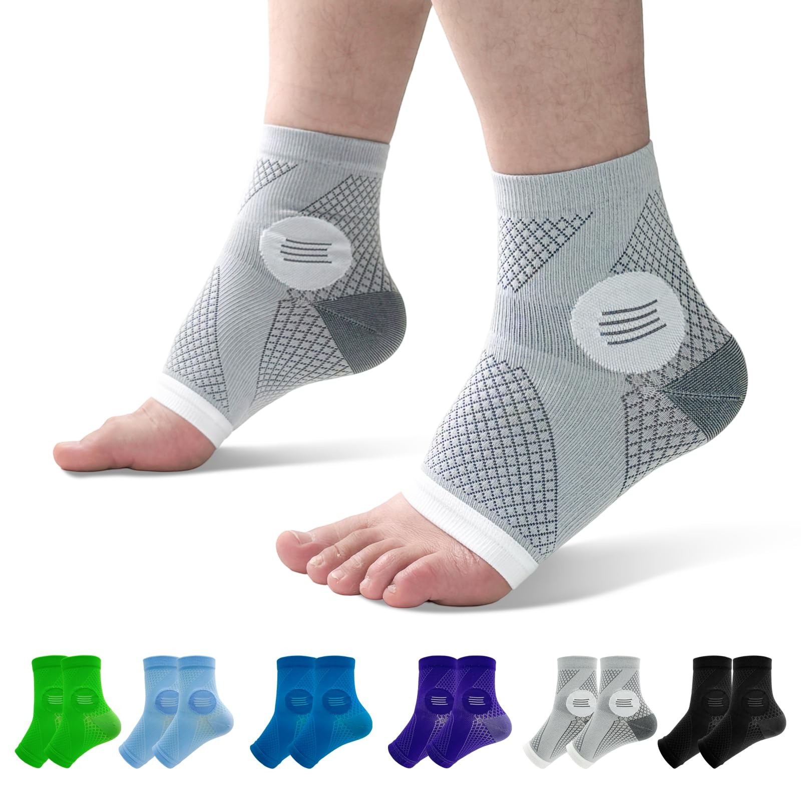 6Pairs Neuropathy Socks - Toeless Compression Socks for Women & Men, Plantar ...