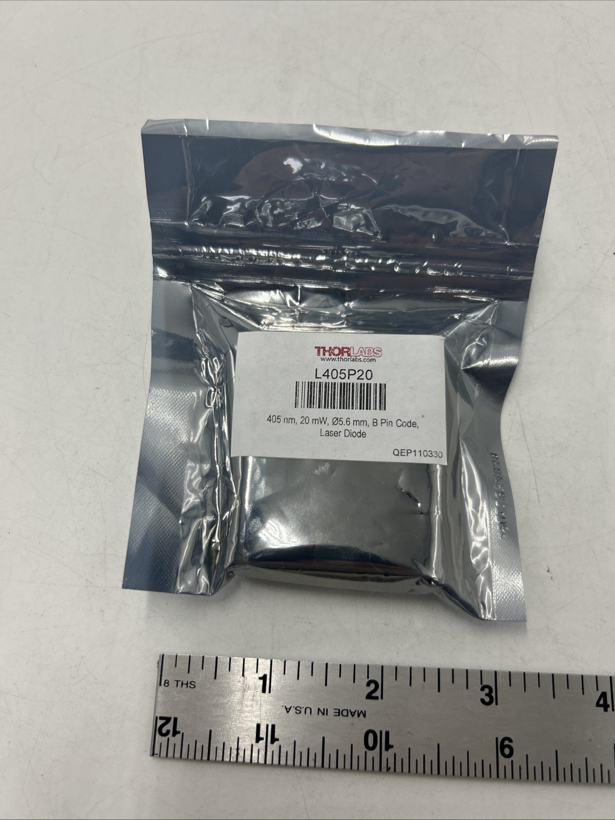 ThorLabs L405P20 Laser Diode- 405 nm, 20 mW, Ø5.6 mm, B Pin Code Laser Diode NEW