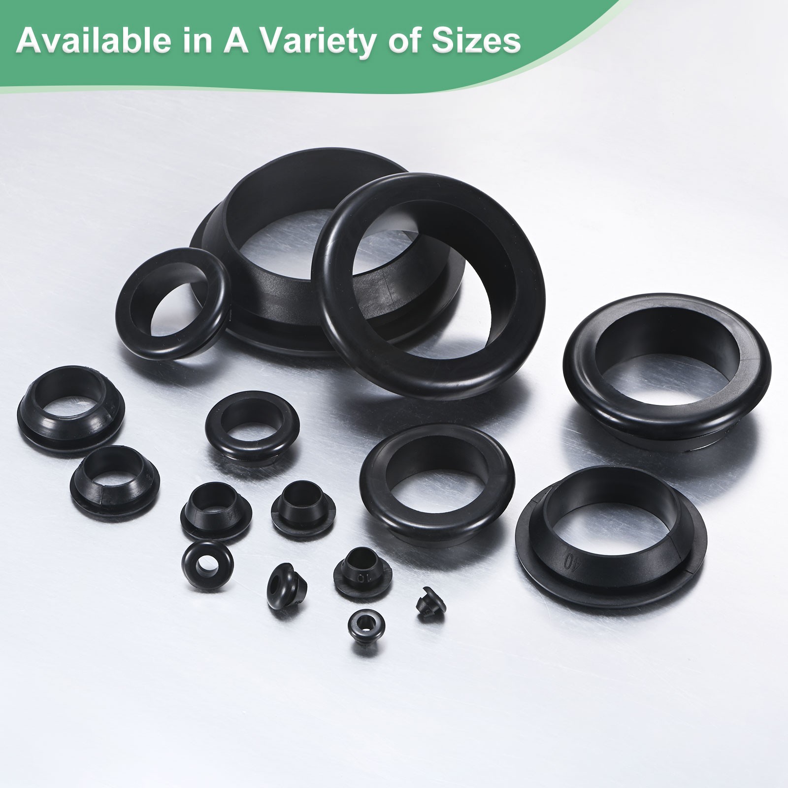 50-Pack Cable Railing Rubber Grommets, 9mm Drill Hole 7mm ID Car Grommet