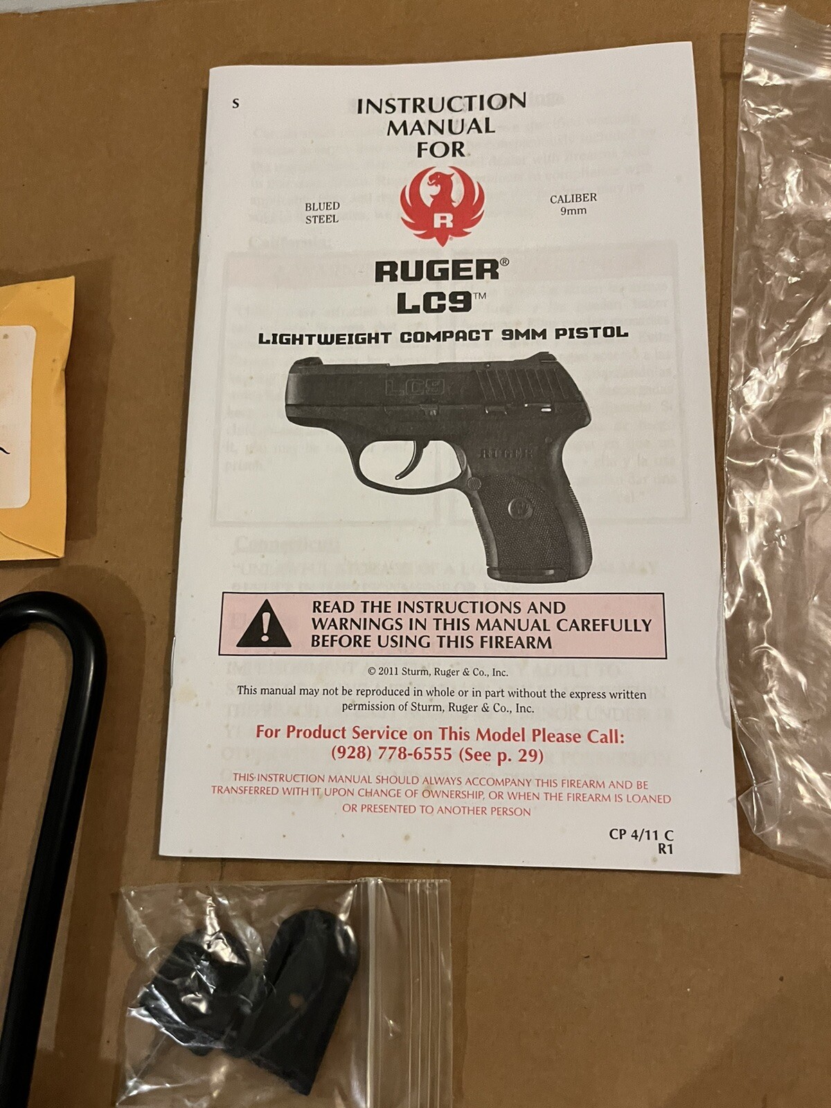 Ruger Gun Lock W/Box & LC9 Pistol Instructions Accessories