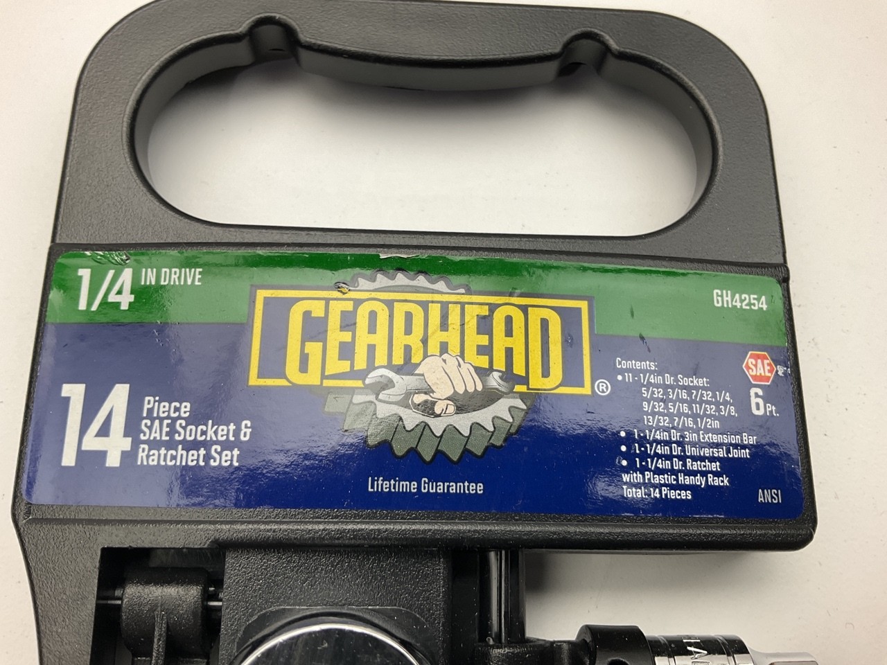 Gearhead GH4254 1/4" SAE Drive Socket & Ratchet Handle Set, 14-Piece
