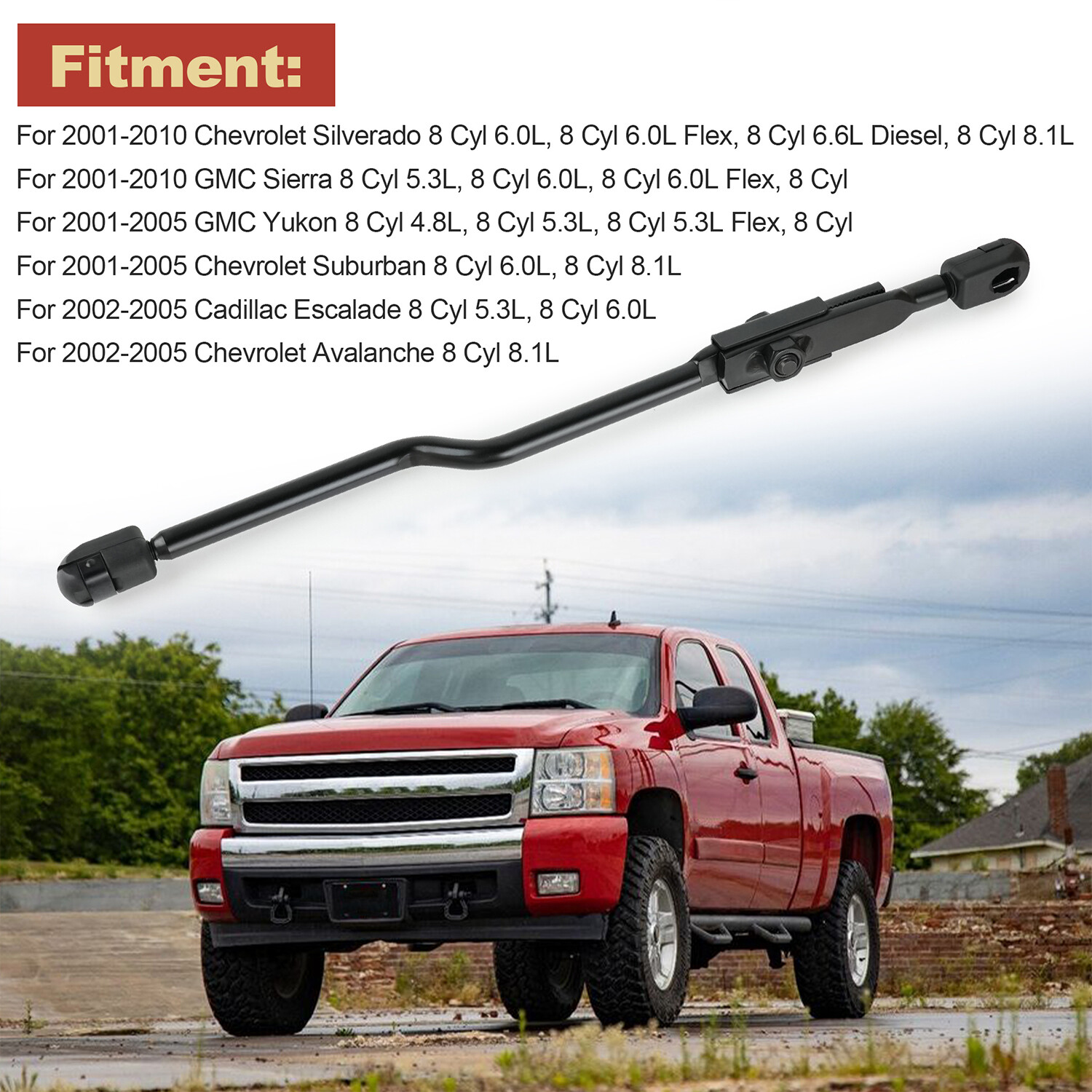 Transfer Case External Shift Control Rod 15017377 for 2001-2010 GMC Sierra