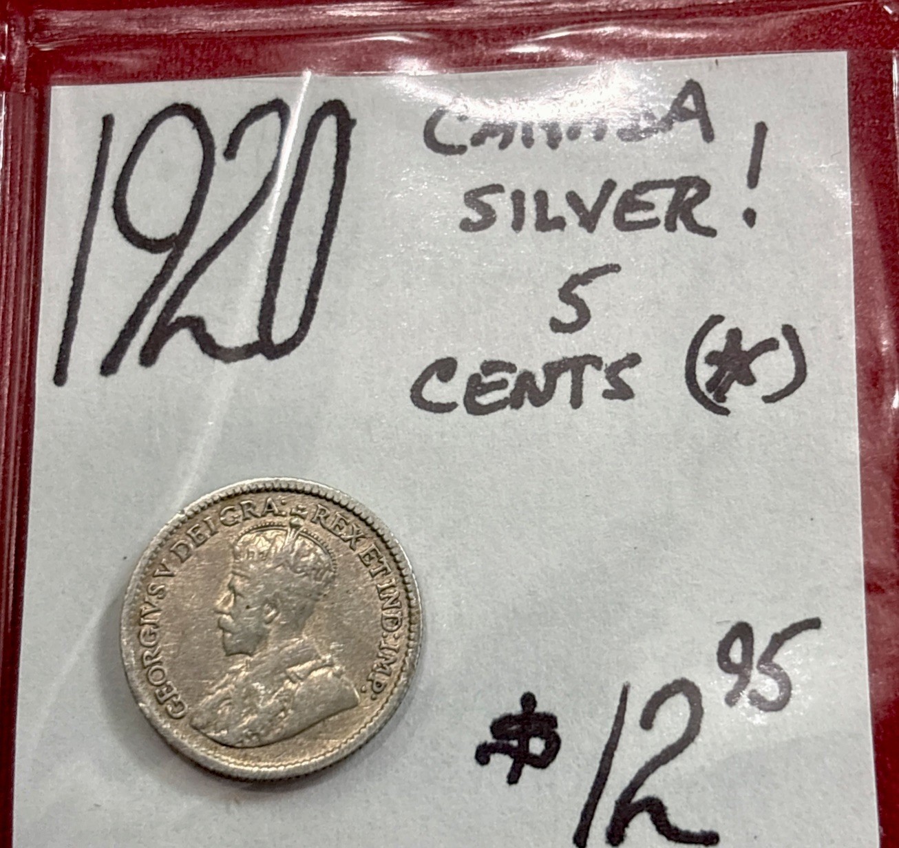 1920 Canada Silver! 5 Cents! ENN Coins