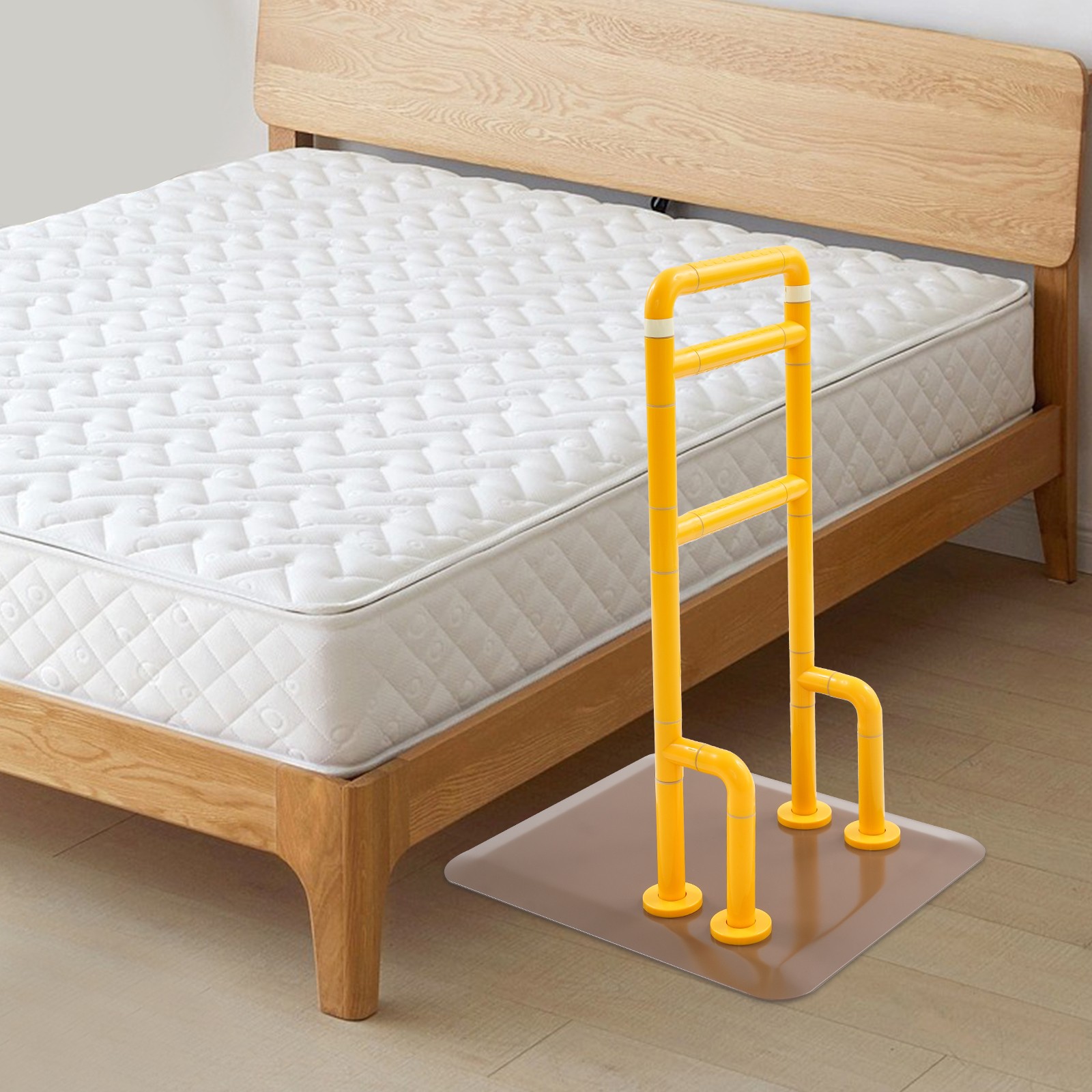 3-Level Stand Assist Handrail Floor Mount Yellow for Bed & Sofa