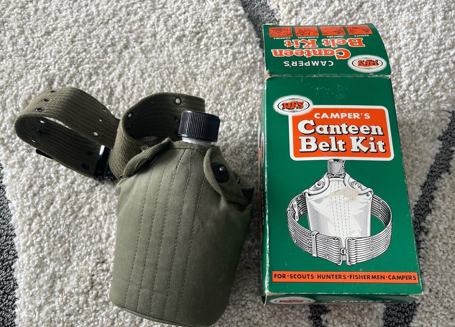 Vintage WFS Camper's Canteen Belt Kit With Box No.191