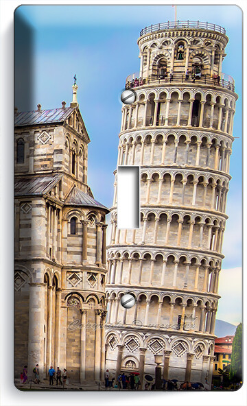 ITALIAN LEANING TOWER OF PISA EUROPEAN TRAVEL 1 GANG LIGHT SWITCH PLATE HD DECOR