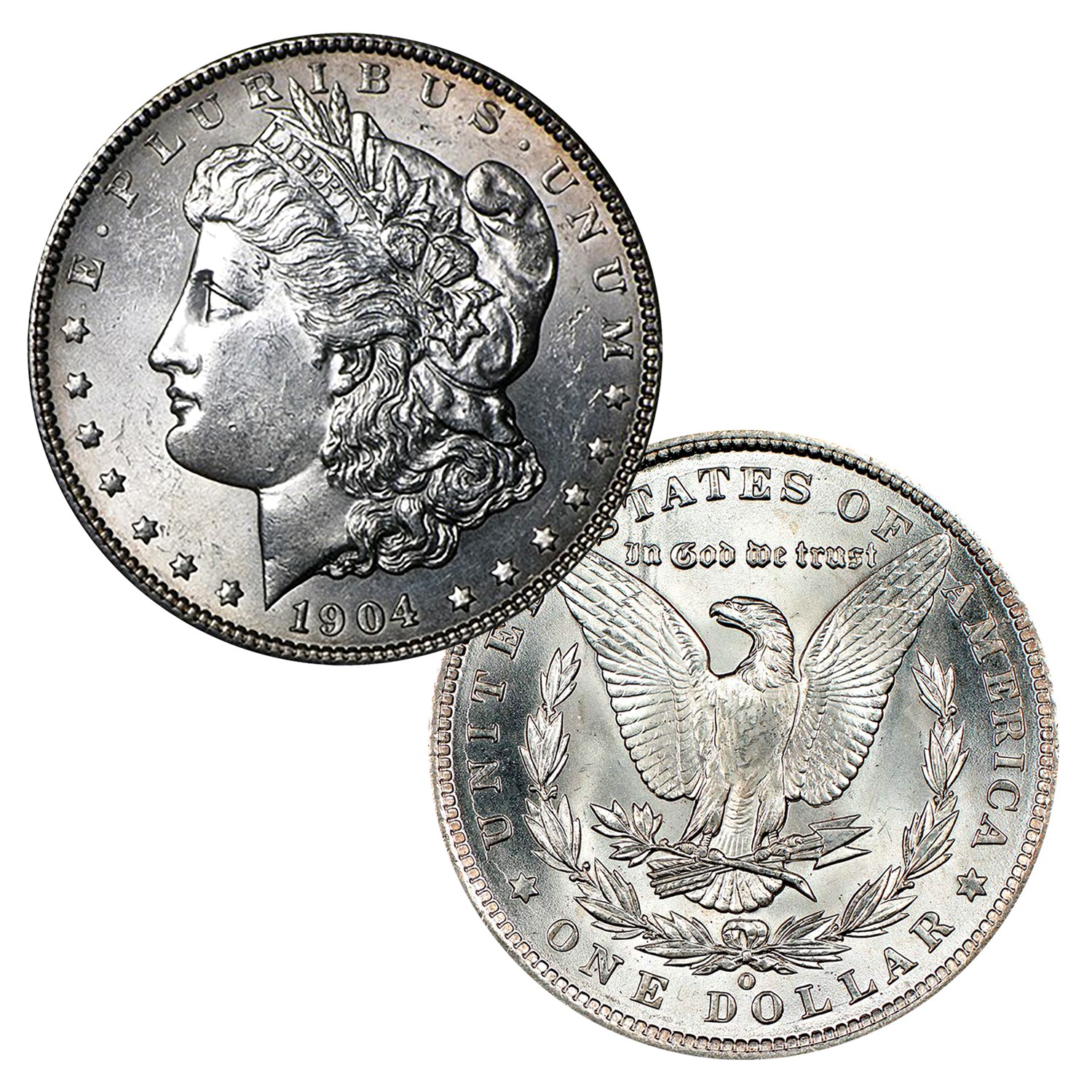 1904 O Morgan Silver Dollar $1 Brilliant Uncirculated BU 90% Silver