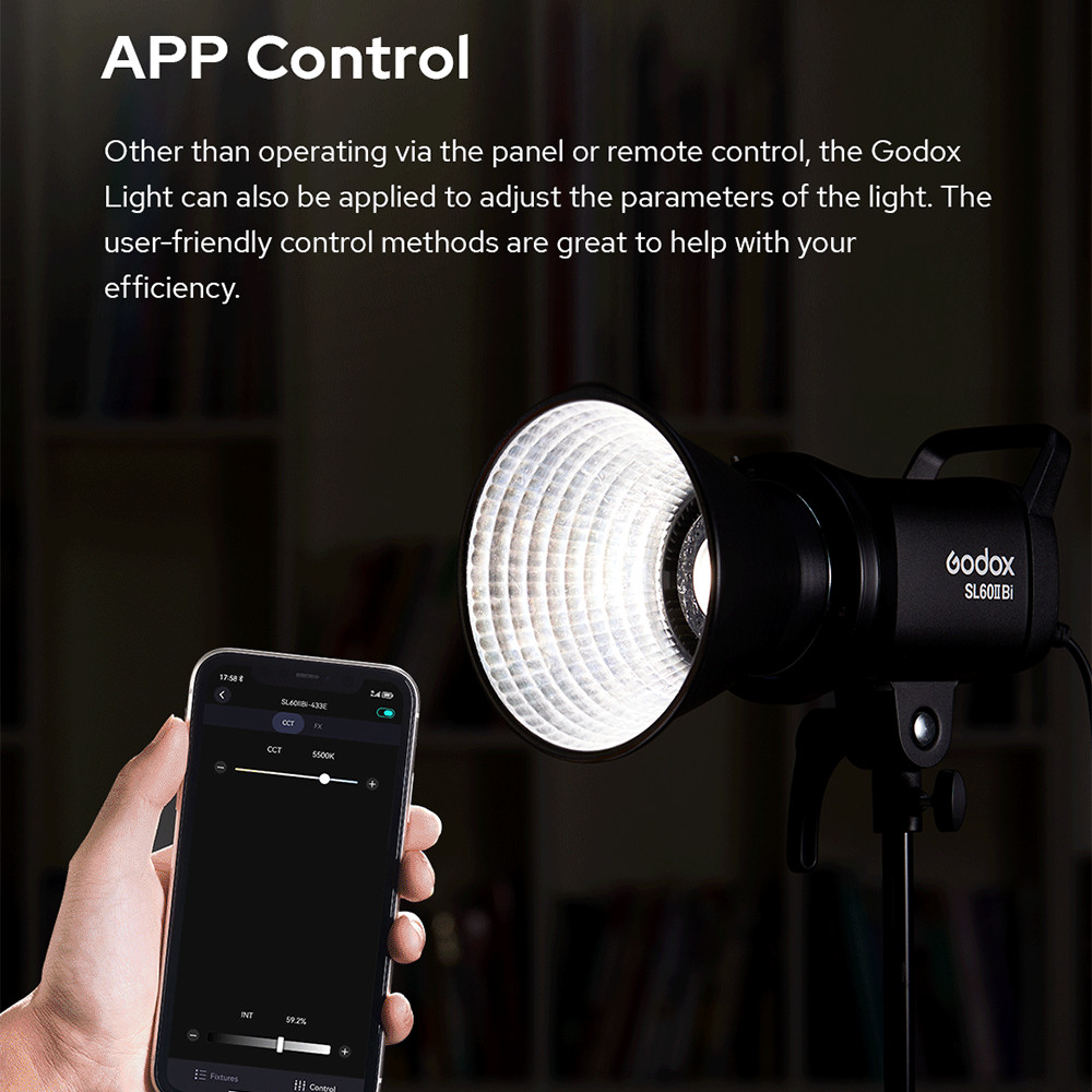 US Godox SL60IID SL60II D COB LED Video Light Bluetooth Control Continuous Light