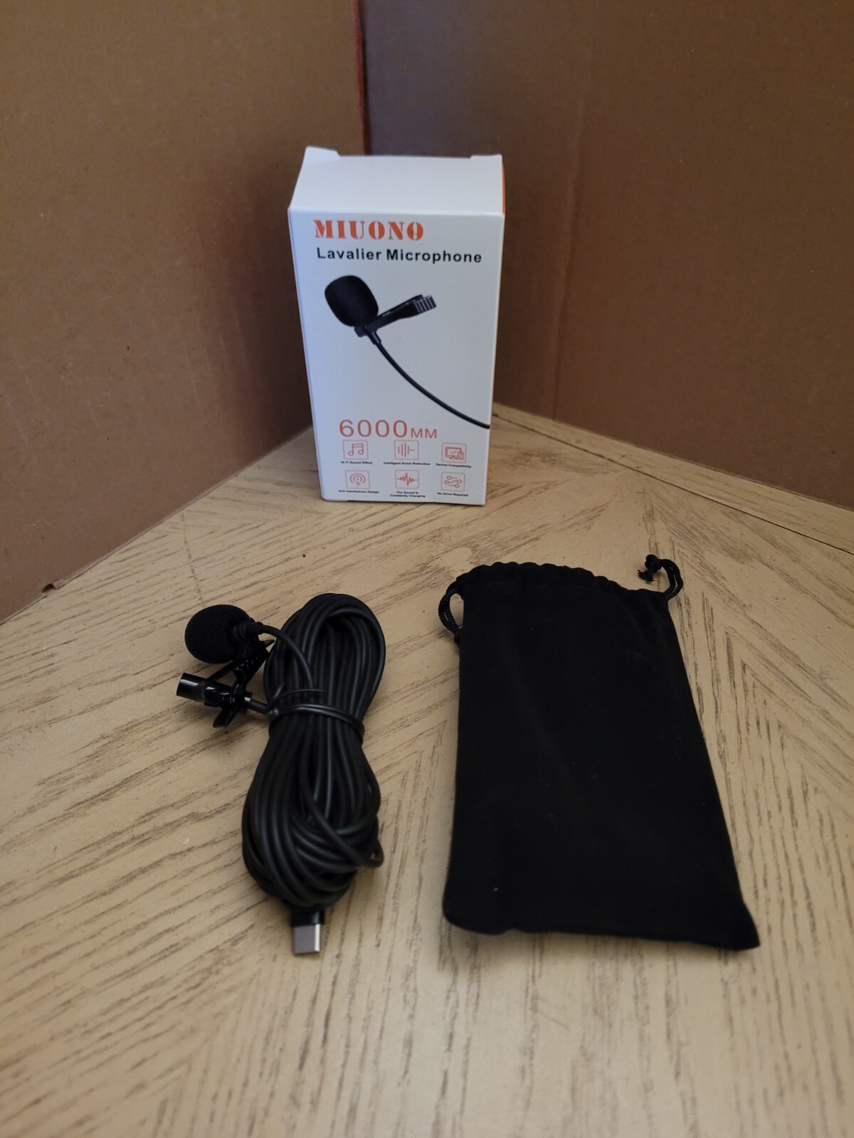 MIUONO Lavalier Microphone Omnidirectional Condenser Mic w/ Earbuds Jack 19.7ft