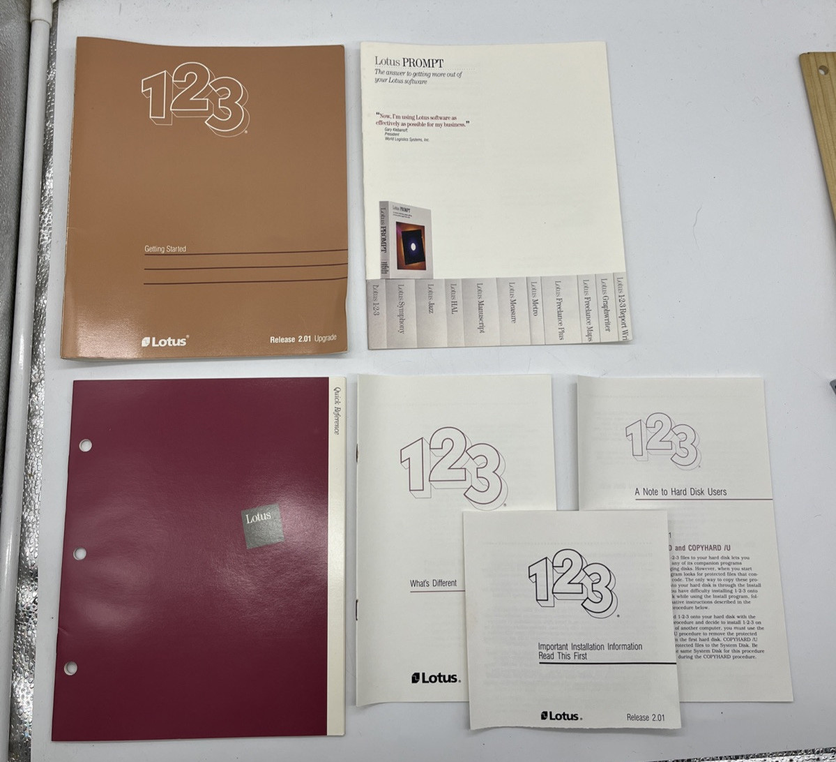 Vintage Lotus Upgrade 1-2-3 Release 2.01 1987 Floppy Disk Software Spreadsheet