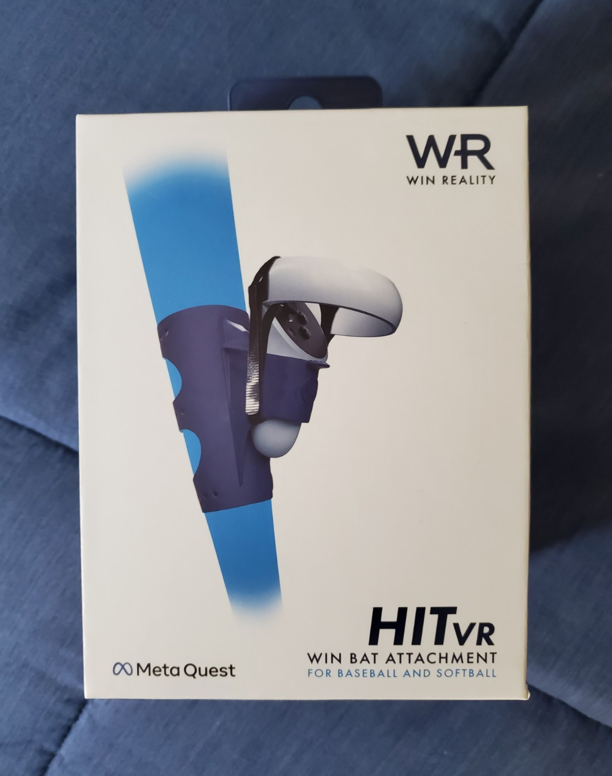 Win Reality HITVR Bat Attachment for Meta Quest VR Controller, Blue