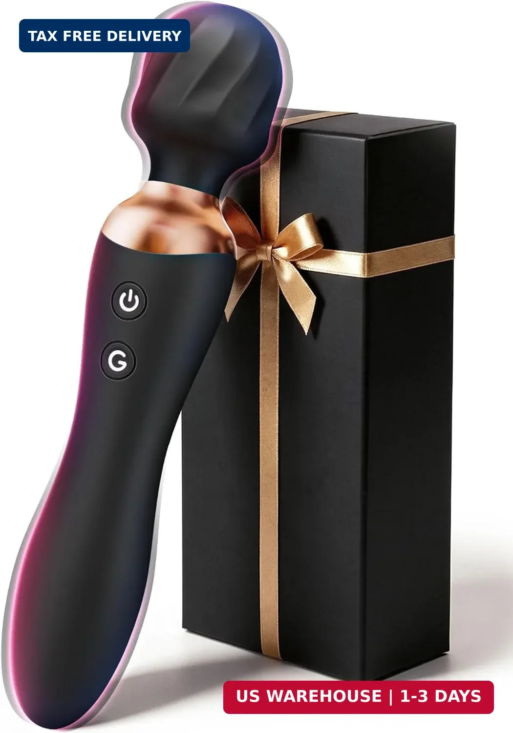 MOOLIGIRL Vibrator Wand Dual-Ended Dildo, 24 Vibration Patterns, Adult Women G S
