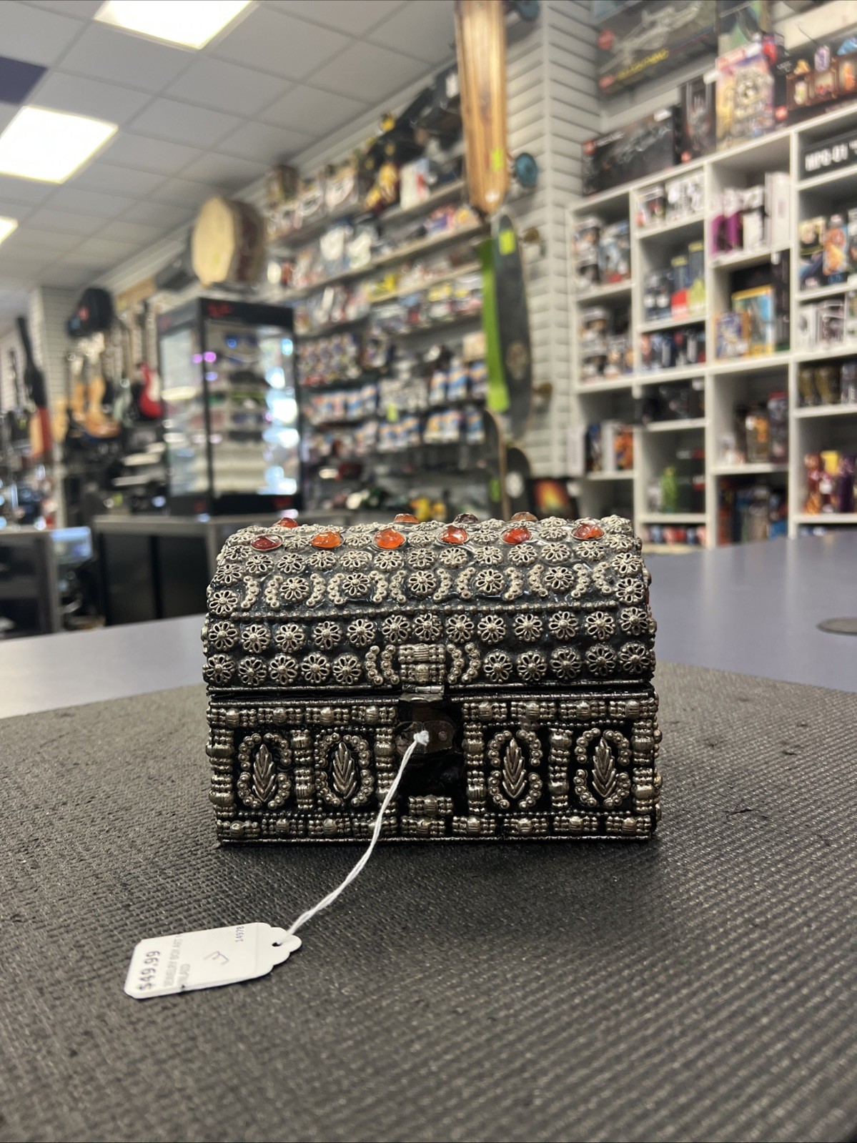 JEWELRY BOX ART MOROCCAN AGATE INLAID