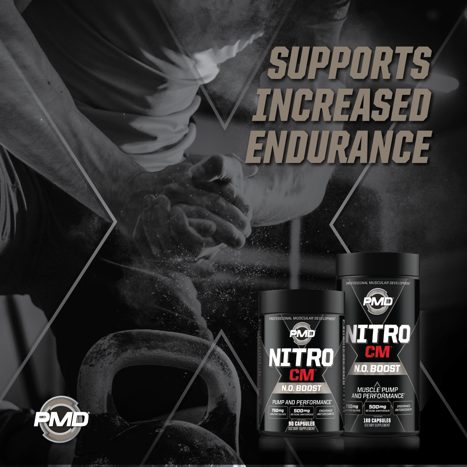NITRO CM - Nitric Oxide Formula for Muscle Pumps & Performance - (180 Capsules)