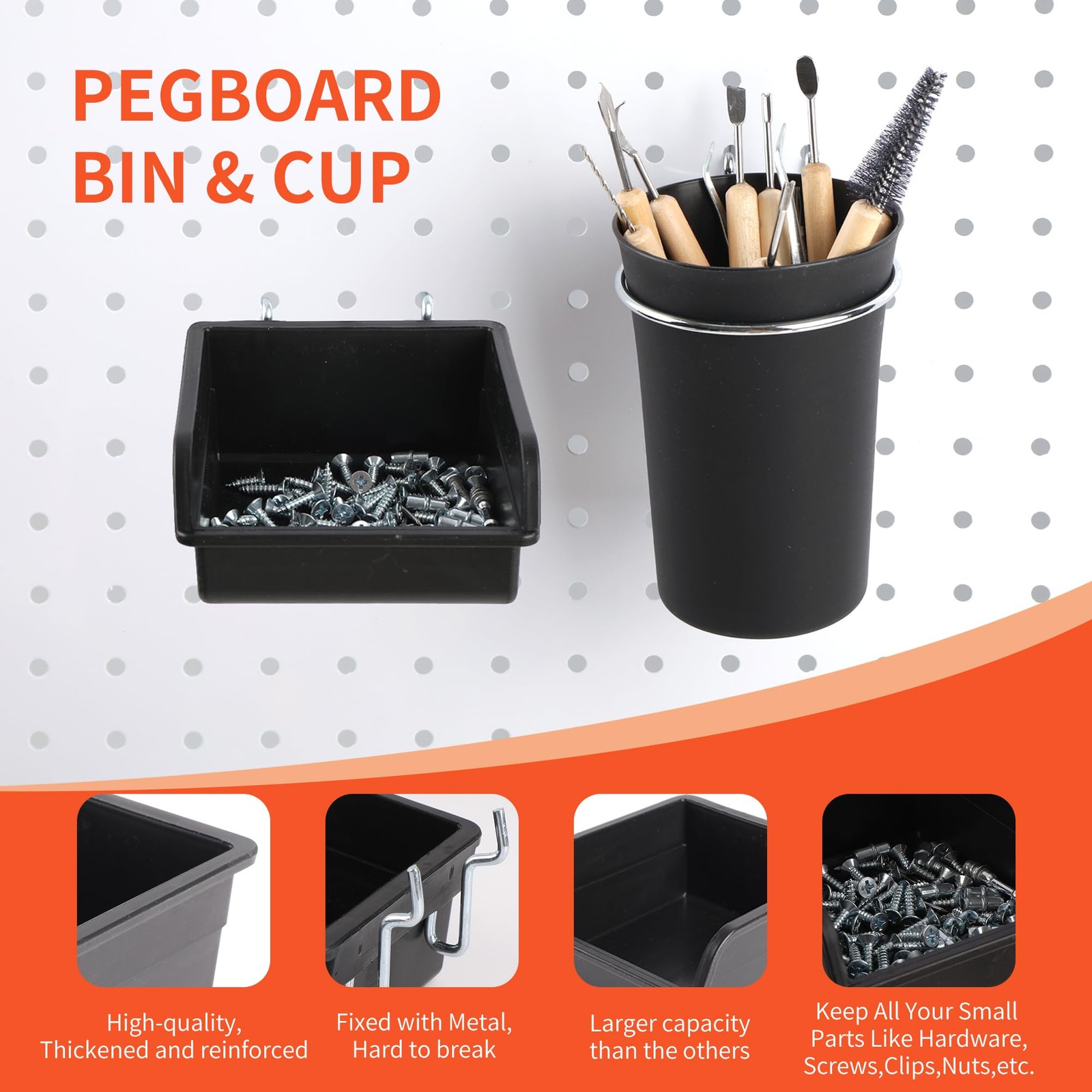 FALPRO 130PCS Pegboard Hooks Assortment - Peg board Hooks for Hanging Tools w...