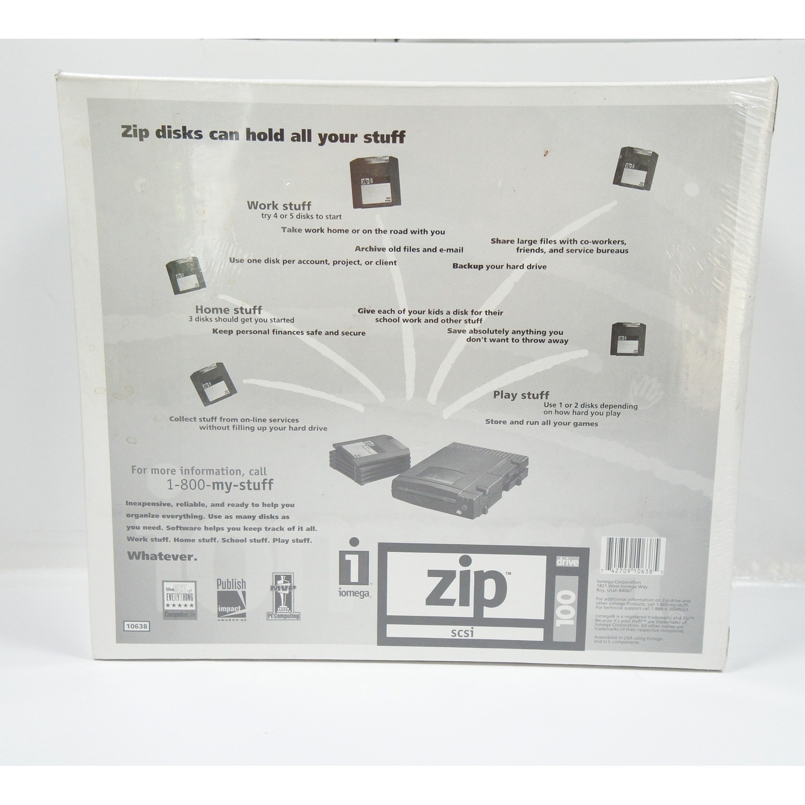 Iomega Zip 100 SCSI External Drive 100MB Portable Storage