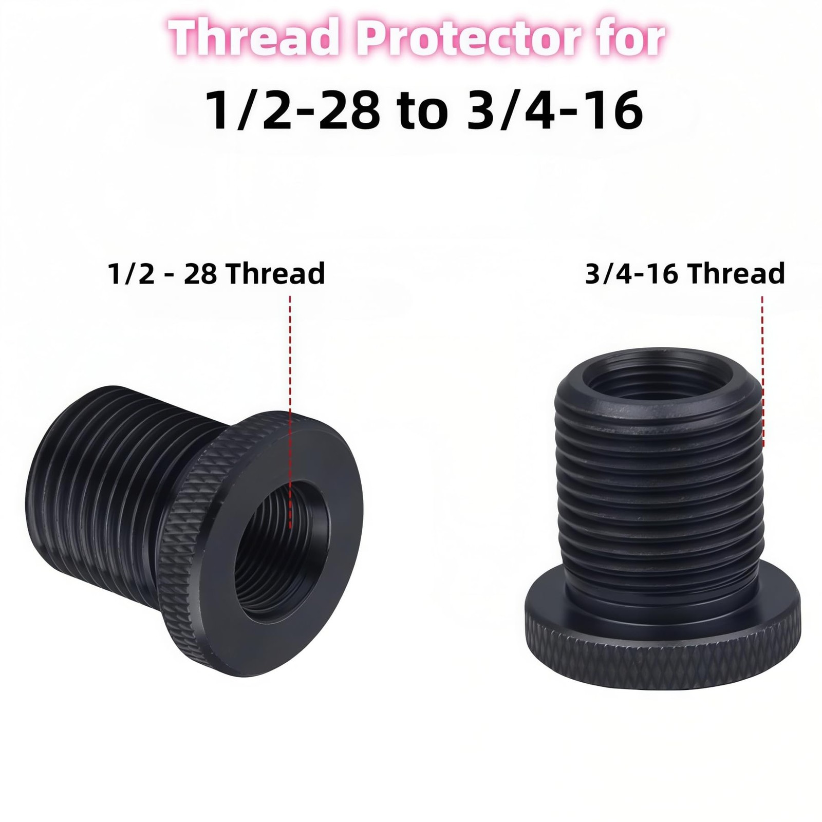 3 Pack Thread Protector and Washers, 1/2 * 283/4 * 16, Black