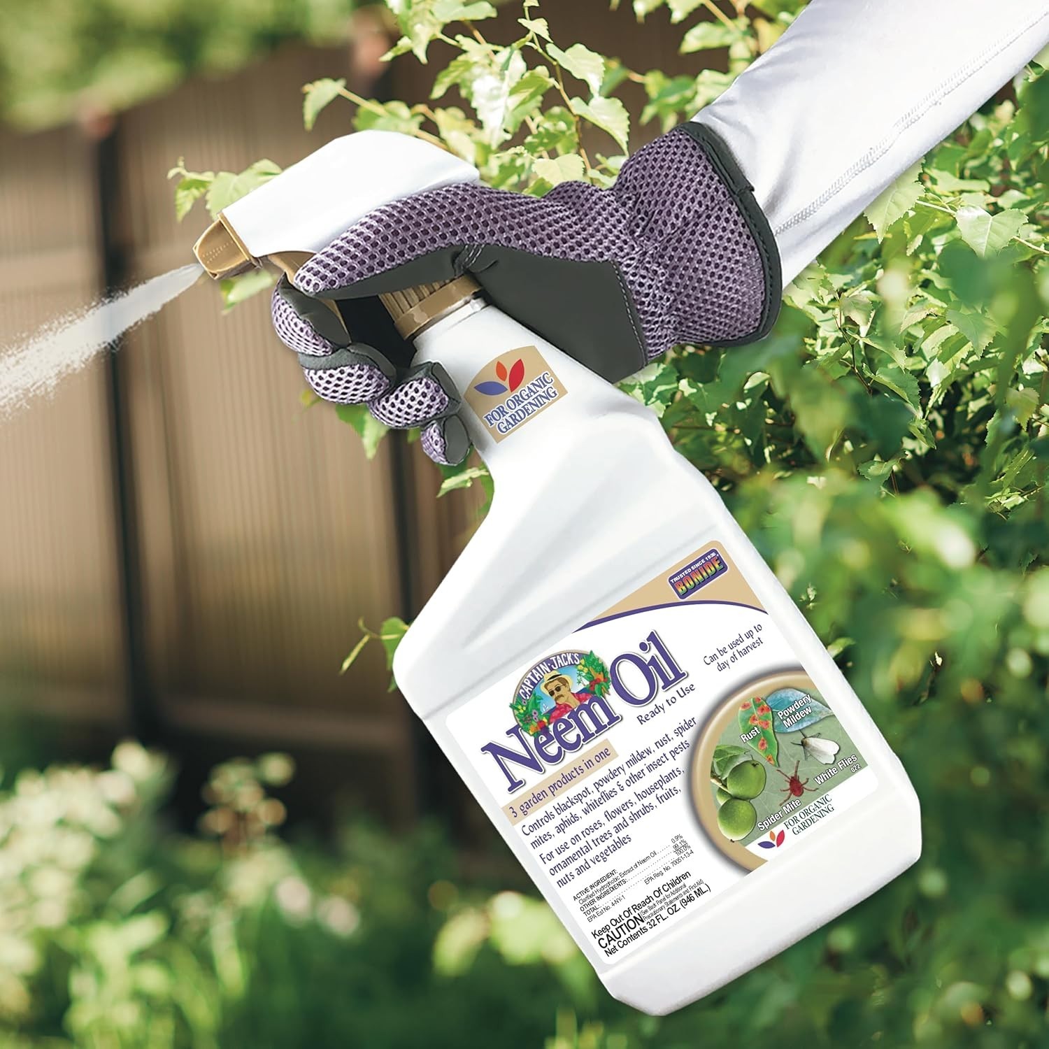 Bonide Captain Jack's Neem Oil, 32 oz Ready-to-Use Spray, Multi-Purpose Fungicid