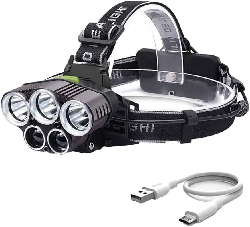 COB LED Headlamp USB Rechargeable Headlight Torch Work Light Bar Head Band Lamp