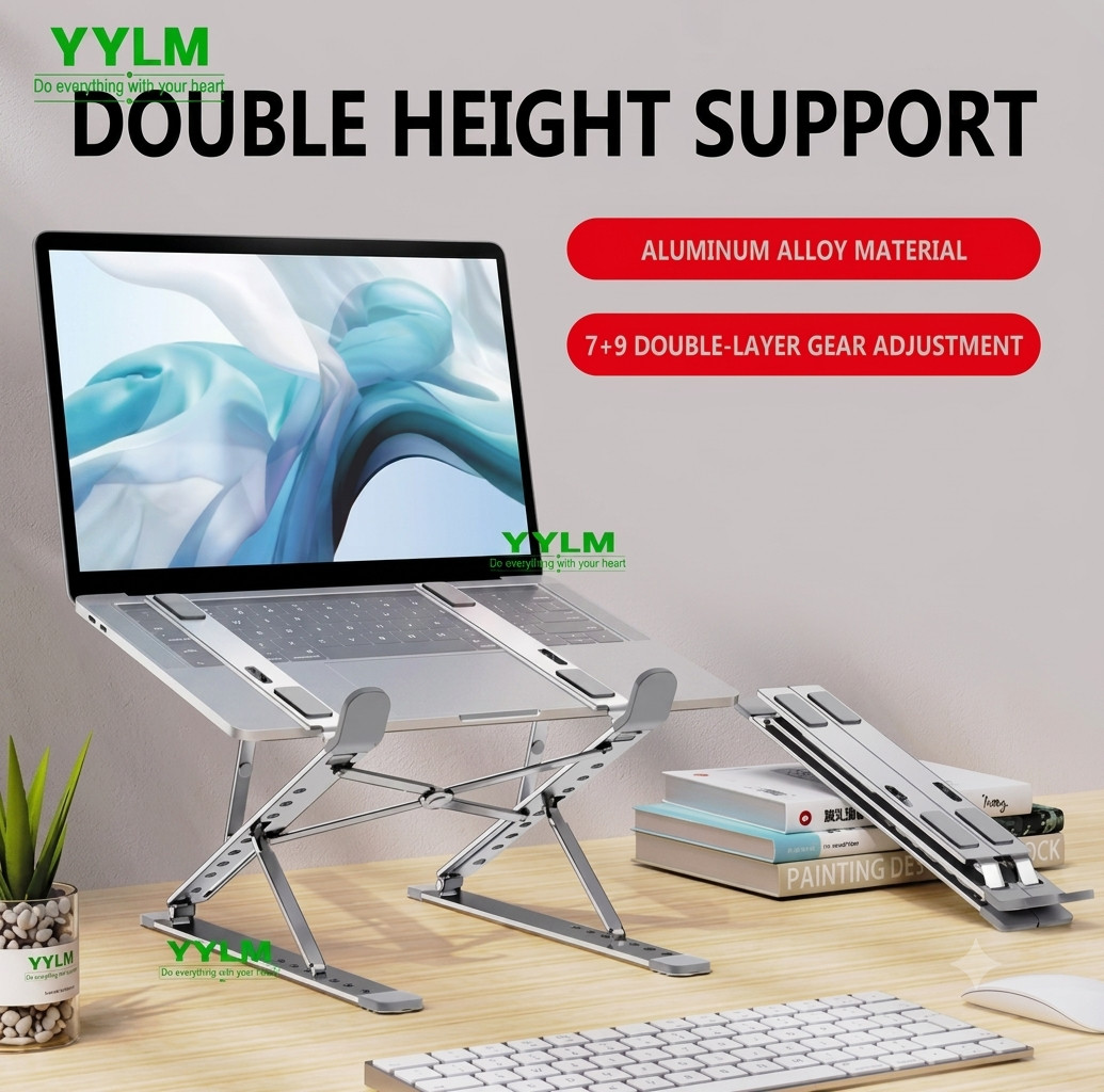 Aluminum Laptop Stand Adjustable Foldable Portable Notebook Holder