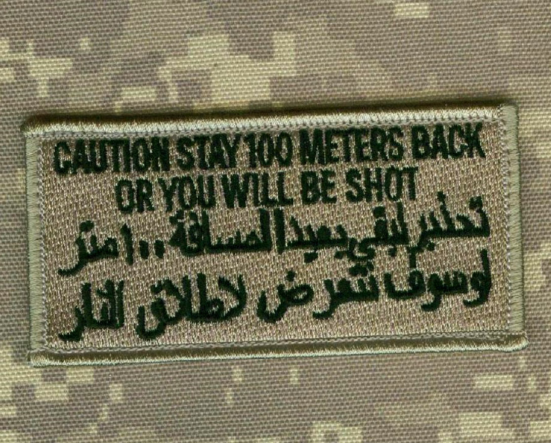 GENUINE ORIGINAL OPERATION DESERT STORM GULF WAR velkrö ⭐OD SSI: STAY BACK 100 M