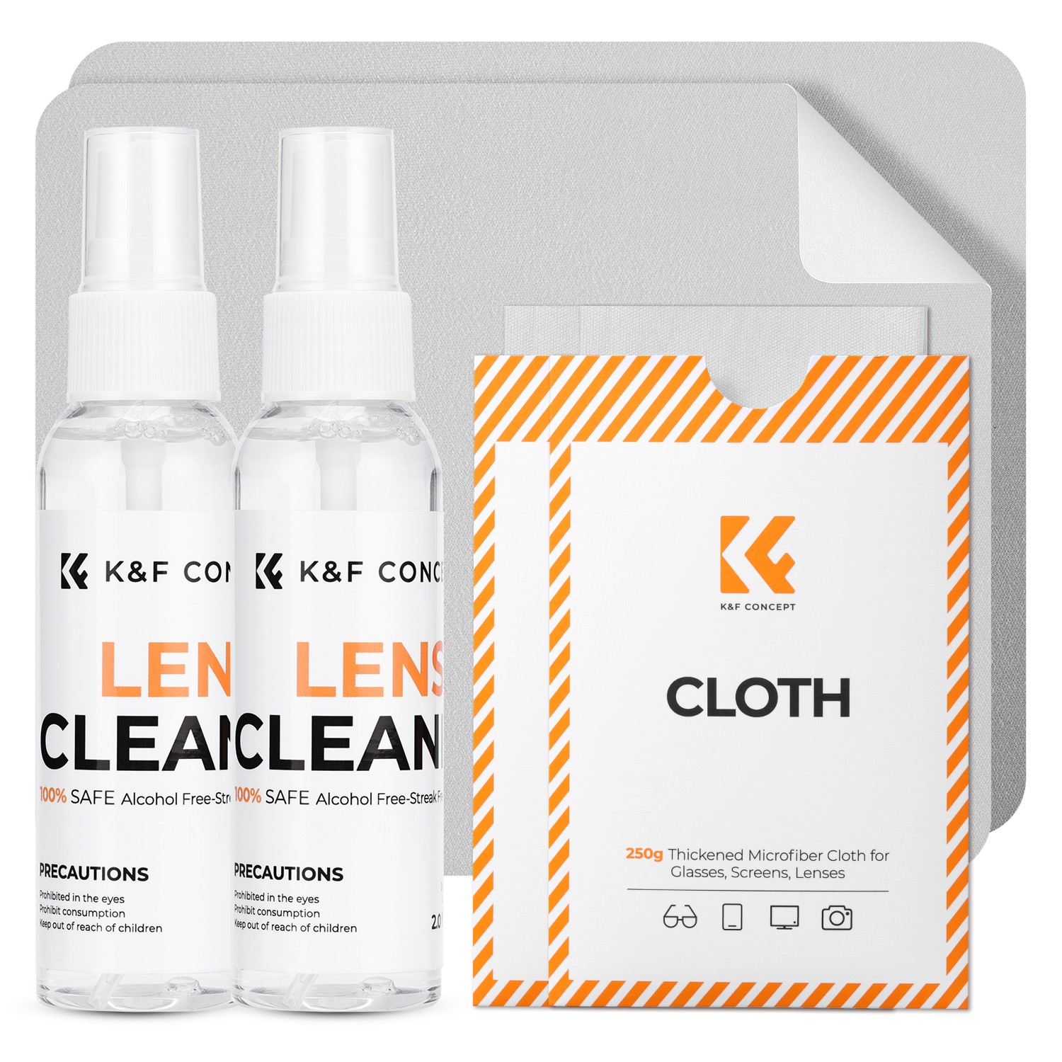 K&F CONCEPT Lens Cleaner Spray Kit 60ML Lens and Screen Cleaning Kit for Camera