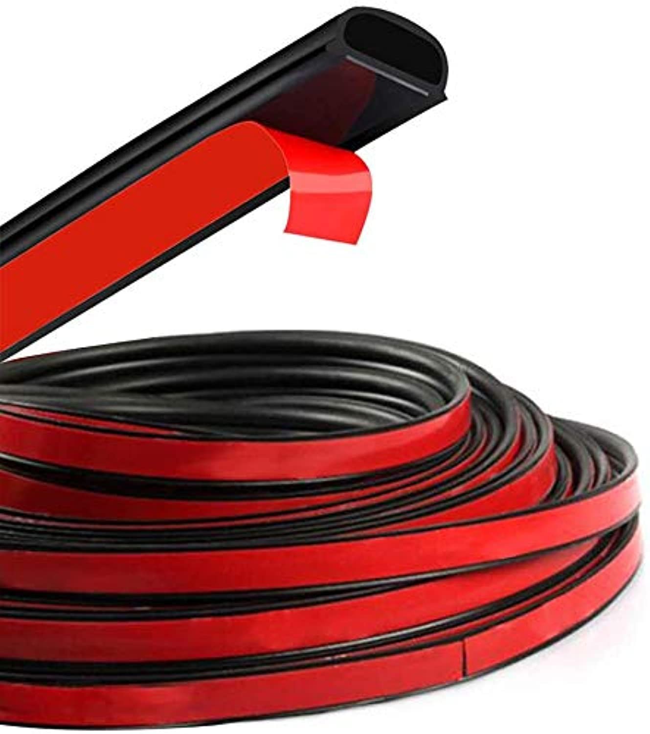 D-Shape Door Rubber Seal Strip Weatherstrip 3M Self 26.25feet, Black