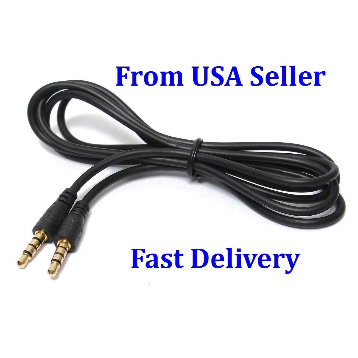 10ft Premium 3.5mm (1/8") Stereo 4-Pole TRRS Male to Male Cable From USA Seller