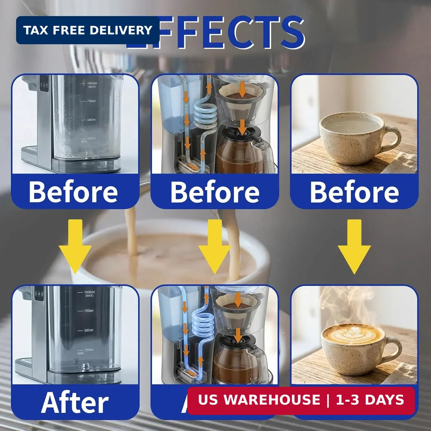 Coffee Machine Cleaner & Descaler Tablets - 24 Pack, Compatible with Nespresso,