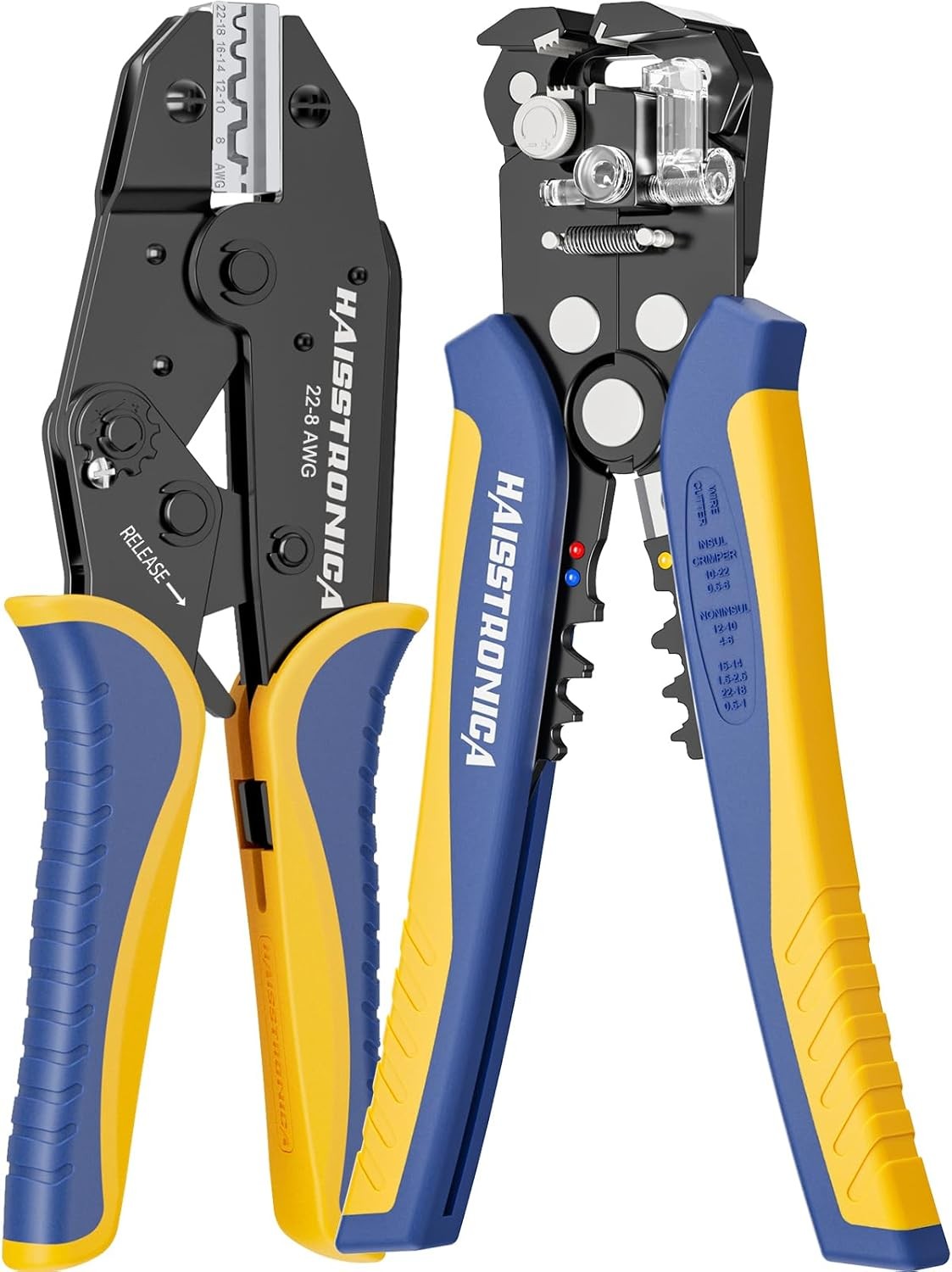 Wire Stripper and Crimping Tool,AWG 24-10 Automatic Stripper Tool with AWG 22-8
