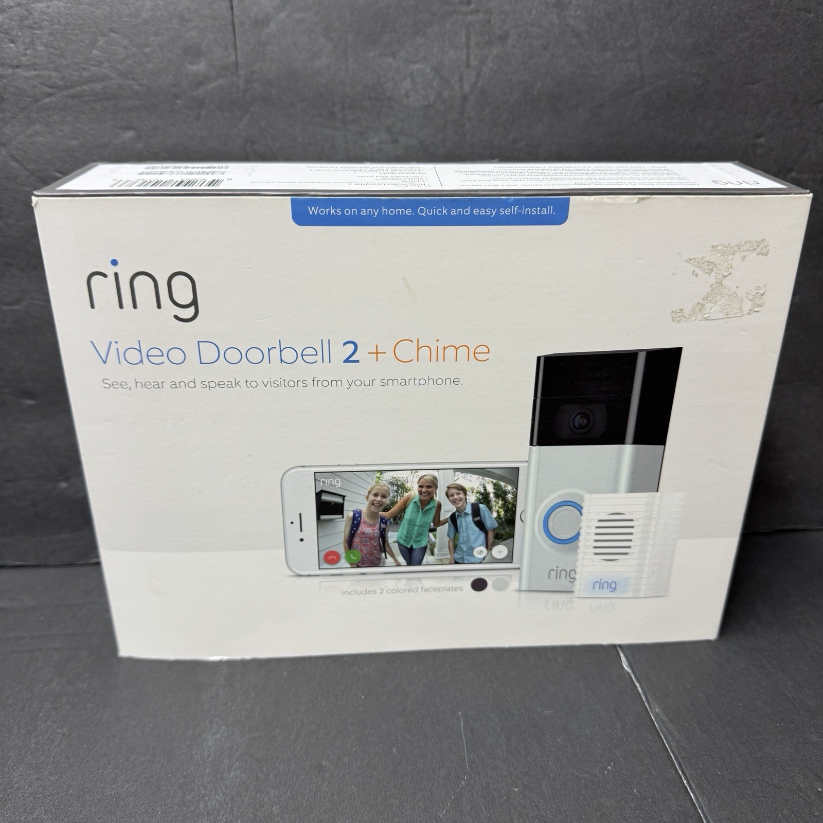 NEW Ring Video Doorbell 2 + Chime Bundle - 1080p HD - Battery Pack - Silver
