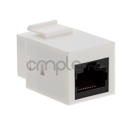 5 pack CAT5e Inline Keystone Jack White Coupler Type CAT5 RJ45