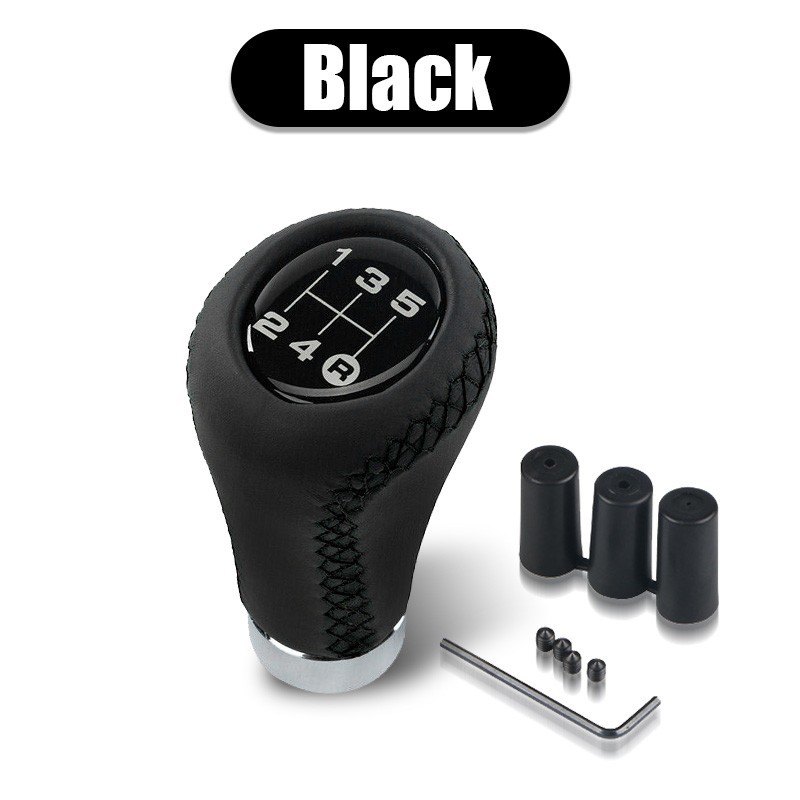 5 Speed Manual Gear Shift Knob Stick Shifter Lever Universal PU Leather Black US