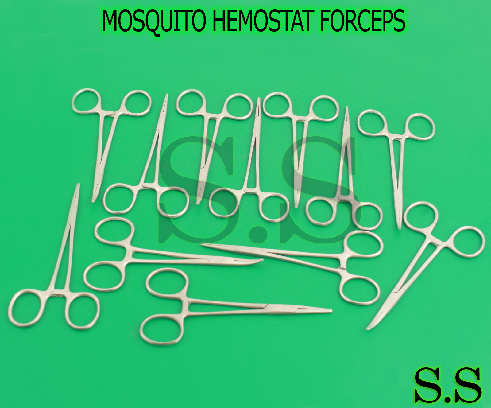 100 Mosquito Hemostat Locking Forceps 50 Curved & 50 Straight Stainless Steel
