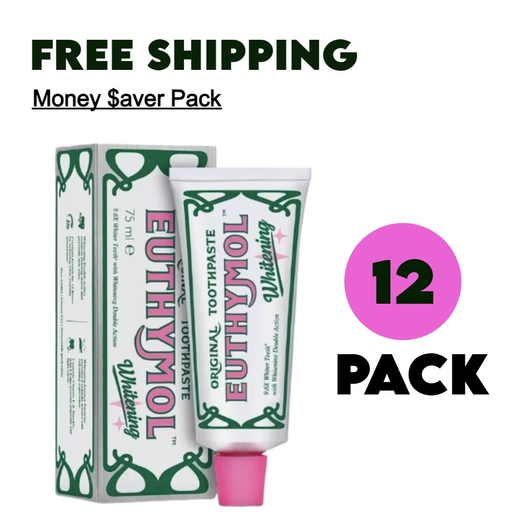 12x Euthymol Whitening Toothpaste 75ml - Pack of 12