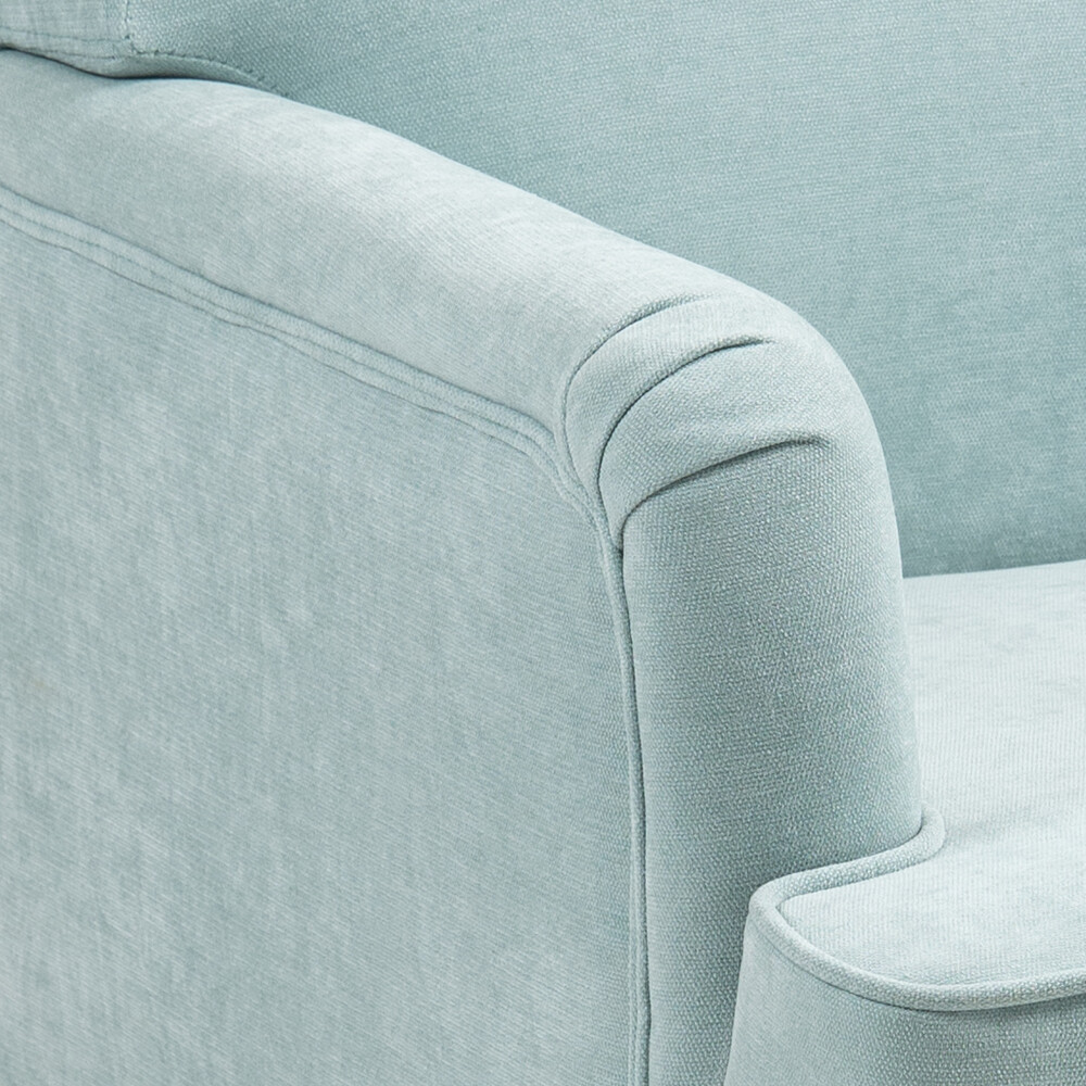 Modern Accent Chair - Comfy Upholstered ，Retro Wood Legs & Nailhead Trim (300LB)