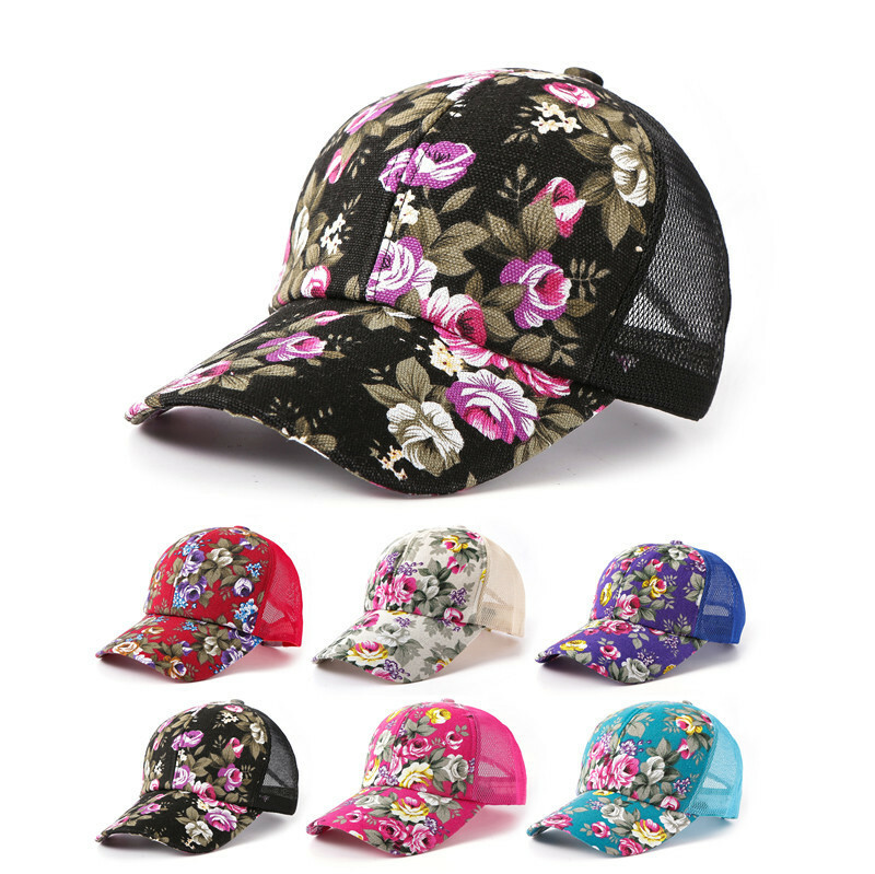 Women Girl Beautiful Cool Flower Hat  blue pink beige green