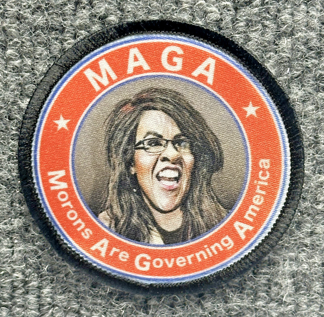 Anti-Trump Morale Patch Hook & Loop MAGA Morons Funny - Boebert Version