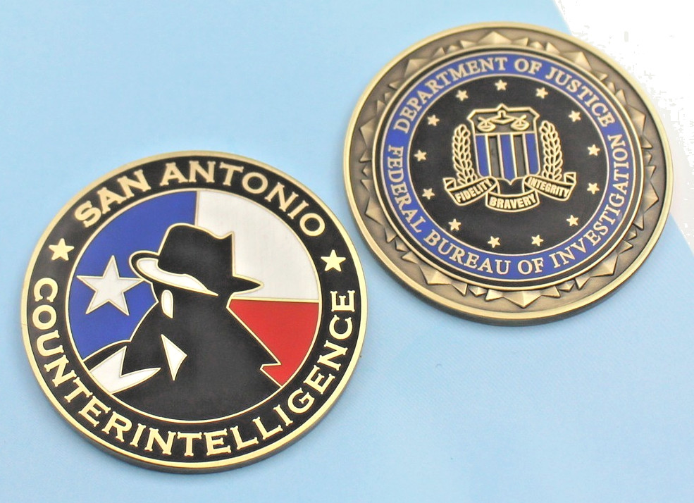 FBI San Antonio Texas Counterintelligence Challenge Coin DOJ